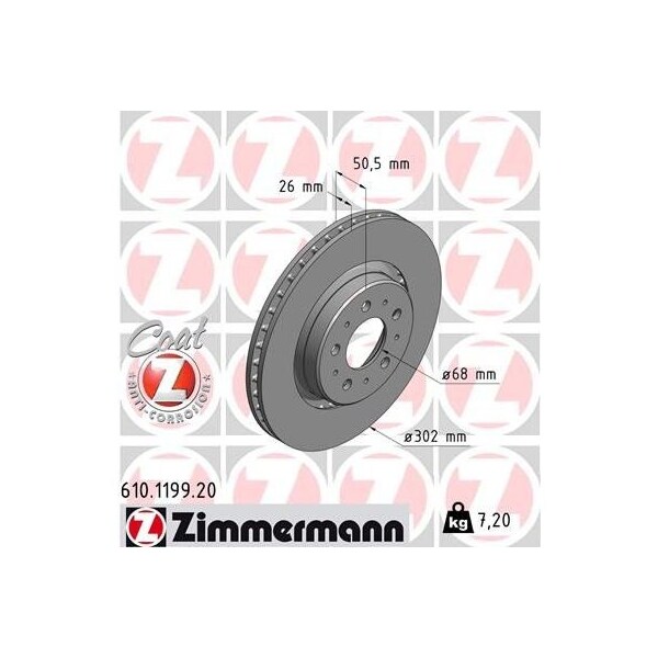 Zimmermann Brake Disc - Standard/Coated, 610119920 610119920 - main